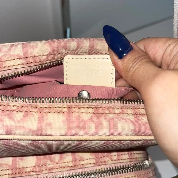 Christian Dior Vintage Y2K Trotter Monogram Pink/OffWhite Crossbody Shoulder Bag - Picture 10 of 16